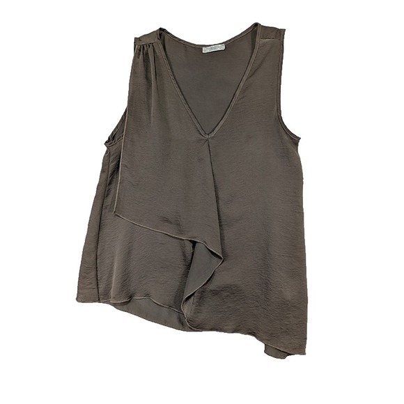 ISSI Tops - Issi Cami Tank Top Womens M Brown Y2K Revival 90s Minimalist Waterfall Drape